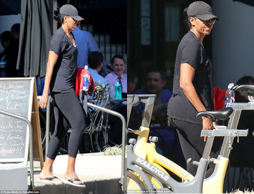 Michelle Obama Spotted leaving the gym