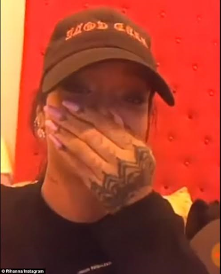 Rihanna cringes as she watches her 'Bates Motel'