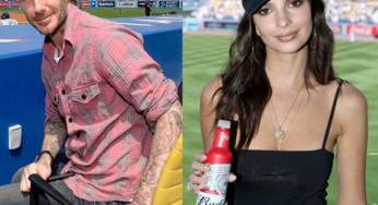 David Beckham & Emily Ratajkowski Head to the Ball Game For Dodgers Opening Day!