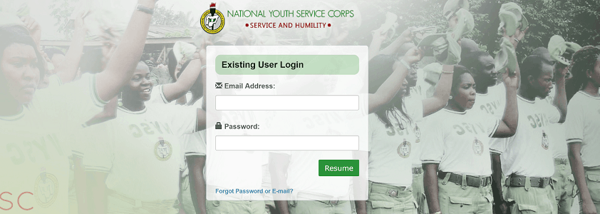 NYSC Login Dashboard - My NYSC Dashboard portal.nysc.org.ng