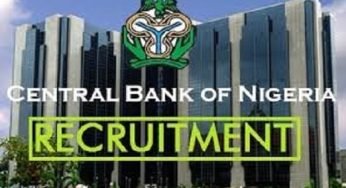 CBN Recruitment Application Portal – Requirment and Eligibility