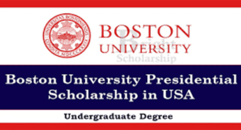 Boston University Presidential Scholarship 2024 USA